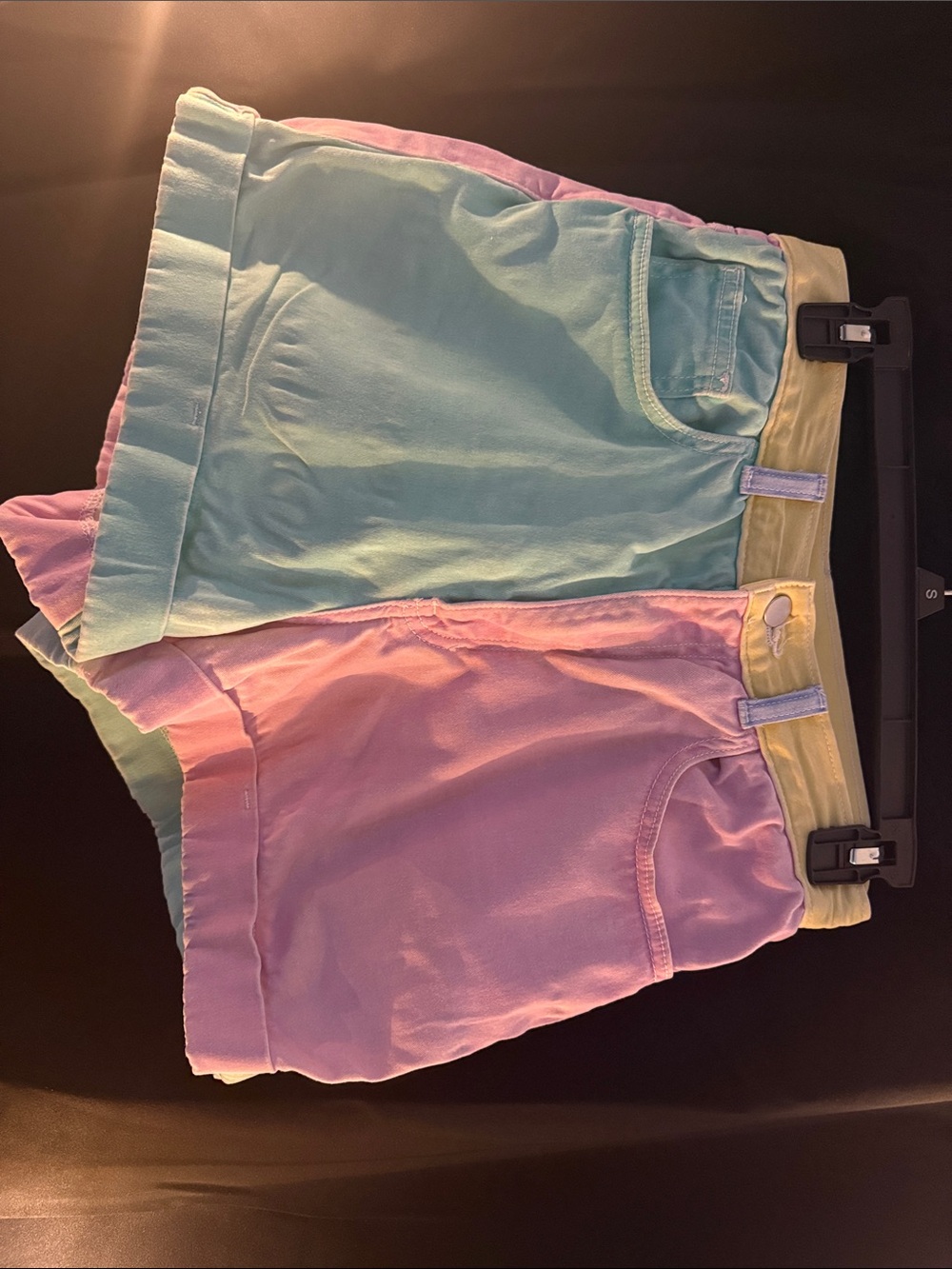 Vintage American Apparel Pastel Mint and Pink High-Waist Colorblock Shorts